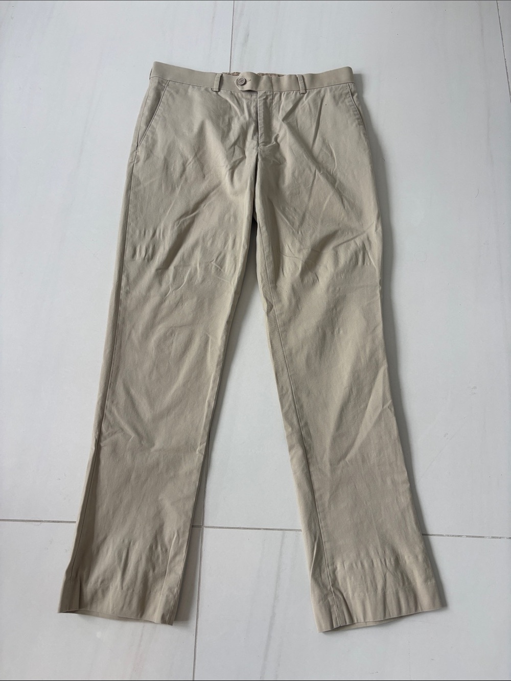 Calvin Klein Men’s Khaki Straight-Leg Casual Pants
